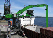 Ship Unloader in a harbor